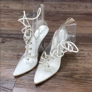 See-through clear heels